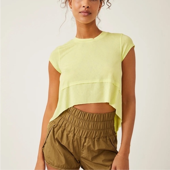 NWOT Free People Movement Tempo Short Sleeve Tee Crop Mojito Light Mint Large - Picture 8 of 10